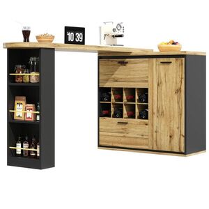Modfu JEDÁLENSKÝ stôl z MDF a kovu 138x39x105 cm drevený s rozkladacou doskou, úložným priestorom a 2 zásuvkami vyobraziť