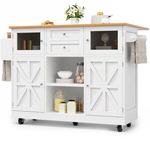 Modfu KUCHYNSKÝ servírovací vozík z MDF 140x70x93, 5 cm biely s rozkladacou doskou a úložným priestorom vyobraziť