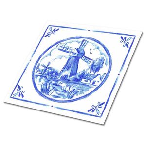 TULUP SAMOLEPIACE OBKLADY NA STENU 9 ks 30x30 cm Veterný mlyn v štýle azulejos vyobraziť