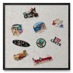 TULUP MAGNETICKÁ TABUĽA 50x50 cm čierny rám – Elegantný svetlý kameň vyobraziť