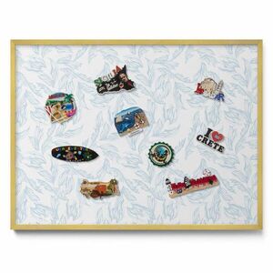 TULUP MAGNETICKÁ TABUĽA 80x60 cm zlatý rám – Pravidelný ornamentálny vzor vyobraziť