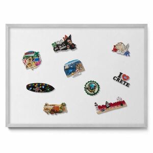 TULUP MAGNETICKÁ TABUĽA 70x50 cm strieborný rám – Biela farba vyobraziť