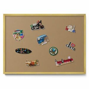 TULUP MAGNETICKÁ TABUĽA 70x50 cm zlatý rám – Púdrová ružovo-béžová farba vyobraziť
