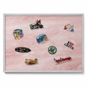 TULUP MAGNETICKÁ TABUĽA 70x50 cm strieborný rám – Prírodné boho listy vyobraziť