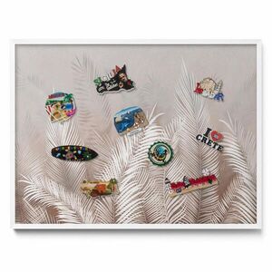 TULUP MAGNETICKÁ TABUĽA 80x60 cm biely rám – Prírodné boho listy vyobraziť