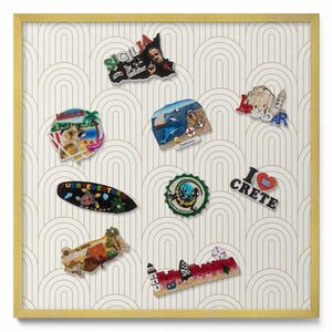 TULUP MAGNETICKÁ TABUĽA 50x50 cm zlatý rám – Štýlový mramorový kameň vyobraziť
