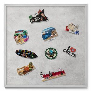 TULUP MAGNETICKÁ TABUĽA 50x50 cm strieborný rám – Štýlový mramorový kameň vyobraziť