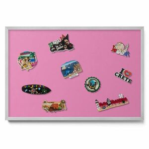 TULUP MAGNETICKÁ TABUĽA 60x40 cm strieborný rám – Ružová farba vyobraziť