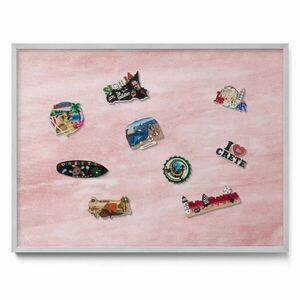 TULUP MAGNETICKÁ TABUĽA 80x60 cm strieborný rám – Prírodné boho listy vyobraziť