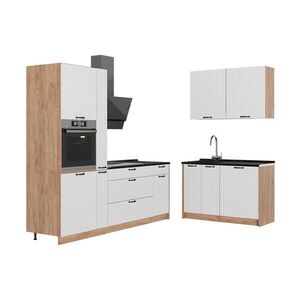 Vicco KUCHYŇA Fame-Line, Biely vidiecky dom/Dub Goldkraft, 220 x 120 cm, AP Antracit vyobraziť