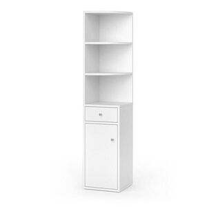 Vicco ROHOVÁ POLICA Larry biely 30 x 135.5 cm s dvierkami a zásuvkou vyobraziť