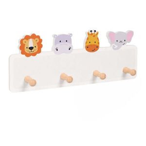 Relaxdays VEŠIAK Farebný MDF borovicové drevo 4 háčiky 15x38 cm vyobraziť