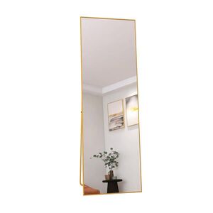 STOJACE zrkadlo 150x40 cm – voľne stojace a na stenu, zlatý rám z hliníkovej zliatiny vyobraziť