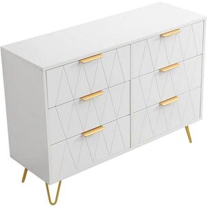 KOMODA so 6 zásuvkami, 100x34x73 cm, biela vyobraziť