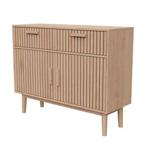 EuroLiving KOMODA, imitácia dreva, úložný priestor, dvierka a zásuvky, moderná, dubová farba, 100x35x80 cm vyobraziť