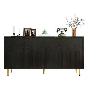Redom SIDEBOARD 160/40/80 cm so 4 dvierkami, nastaviteľnými policami a soft-close pántmi, Čierna vyobraziť