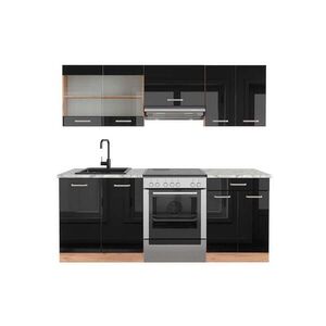 Vicco KUCHYNSKÝ KÚT R-Line Čierny vysoký lesk/dub Goldkraft 200 cm , AP Marble vyobraziť