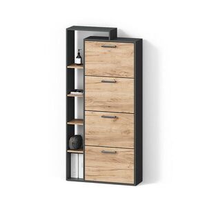Livinity® STOJAN NA TOPÁNKY Ortello Goldkraft dub/antracit 80 x 166.1 cm so 4 priehradkami vyobraziť