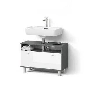 Livinity® VANITY UNIT FOR WASHBASIN Fucino Biely vysoký lesk/antracit 80.2 x 54 cm so zásuvkou vyobraziť