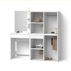 Livinity® TOALETNÝ STOLÍK Nola, biely, 140 cm so zrkadlom a 2 prídavnými skrinkami vyobraziť