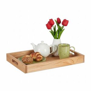 Relaxdays PODNOS Prírodný z orechového dreva MDF s úchytmi 55 x 35 cm vyobraziť