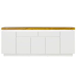 Livetastic ŠIROKÁ KOMODA, biela, farba duba, 200/80/40 cm vyobraziť
