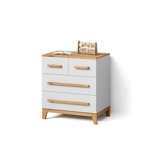 Livinity® KOMODA Mailo Biely/remeselník 80 x 88 cm so 4 zásuvkami vyobraziť