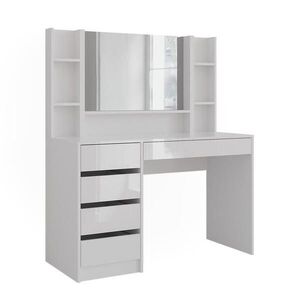 Vicco TOALETNÝ STOLÍK Sherry, biely/Biely vysoký lesk, 119.8 cm so zrkadlom vyobraziť