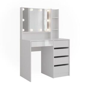 Vicco TOALETNÝ STOLÍK Sherry, biely/Biely vysoký lesk, 89.8 cm so zrkadlom vyobraziť