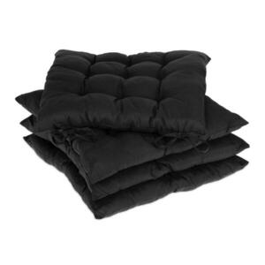 Relaxdays PODSEDÁK Čierny 4-kusový-set so šnúrkami 38x38 cm vyobraziť
