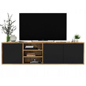 Meble Lindner TV stolík Apollo dub Wotan / čierna matná 150 cm vyobraziť
