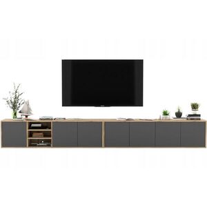 Meble Lindner SET 2 TV stolíkov Apollo dub Wotan / grafit matný 300 cm vyobraziť