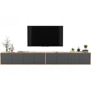 Meble Lindner SET 2 TV stolíkov Apollo2 dub Wotan / grafit matný 300 cm vyobraziť