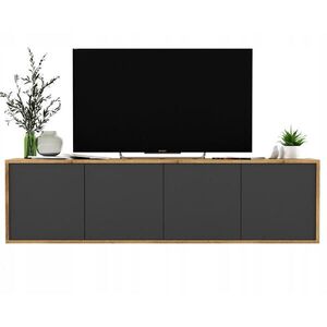 Meble Lindner TV stolík Apollo2 dub Wotan / grafit matný 150 cm vyobraziť