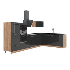 Vicco ROHOVÁ KUCHYŇA Fame-Line, Tmavo-sivá/Dub Goldkraft, 347 x 207 cm, AP Antracit vyobraziť