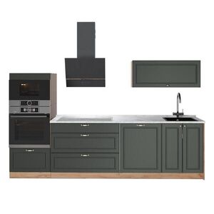 Vicco KUCHYNKA Fame-Line, Zelený a zlatý vidiecky dom/Dub Goldkraft, 280 cm, AP Marble vyobraziť
