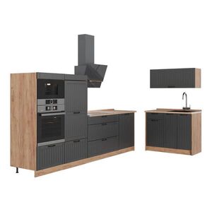 Vicco KUCHYŇA Fame-Line, Tmavo-sivá/Dub Goldkraft, 380 cm, AP Oak vyobraziť