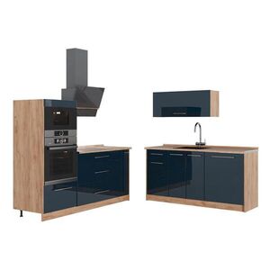 Vicco KUCHYŇA Fame-Line, Tmavo modrá vysoký lesk/Dub Goldkraft, 340 cm, AP Oak vyobraziť