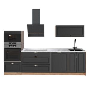 Vicco KUCHYNKA Fame-Line, Antracitovo-zlatý vidiecky dom/Dub Goldkraft, 280 cm, AP Marble vyobraziť