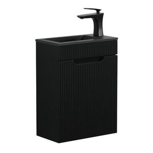Badplaats SET UMÝVADLA S SKRINKOU Thermis 2 diely matná čierna - čierne umývadlo - 40 x 22 x 53 cm vyobraziť