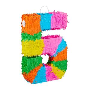 Relaxdays PINATA Farebná číslica 5 papier 50, 5 cm vyobraziť