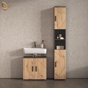 Livinity® SÚPRAVA KÚPEĽŇOVÉHO NÁBYTKU Ronco, antracitová/Remeselný dub, 2-dielna vyobraziť