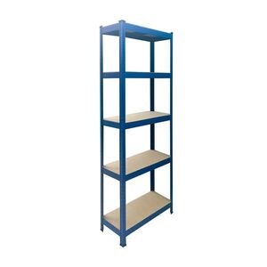 Relaxdays REGÁL Modrý ťažkotonážny 5 políc oceľ MDF 150x75x30 cm vyobraziť