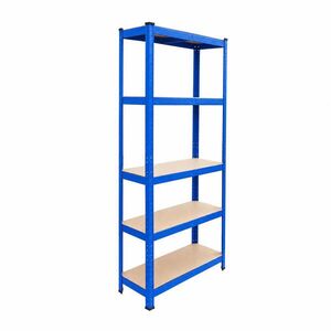Relaxdays REGÁL Modrý ťažkotonážny 5 políc oceľ MDF 180x60 cm vyobraziť