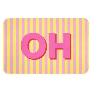 OnlyWow KÚPEĽŇOVÁ PREDLOŽKA Text - Pruhy - Ružová 60x40 cm vyobraziť