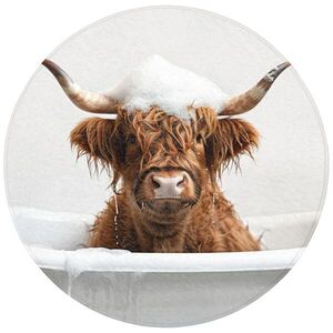 OnlyWow KÚPEĽŇOVÁ PREDLOŽKA Scottish Highlander - Kúpeľ - Krava - Zvieratá - Pena 70x70 cm vyobraziť