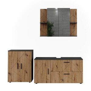 Vicco SADA KÚPEĽŇOVÉHO NÁBYTKU Irma, antracitová/Dub Goldkraft, 3-dielna vyobraziť