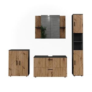 Vicco SADA KÚPEĽŇOVÉHO NÁBYTKU Irma, antracitová/Dub Goldkraft, 4-dielna vyobraziť