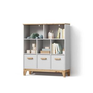 Livinity® DETSKÁ POLICA Mailo Biely/remeselník 98.4 x 113.4 cm XL s 3 zásuvkami vyobraziť