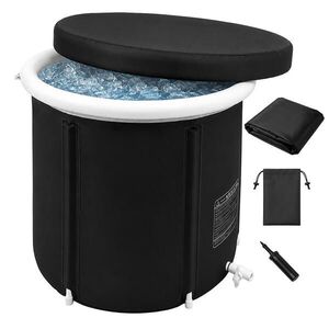 Relaxdays VAŇA čierna biela ľadová nafukovacia s vekom 320 l vyobraziť